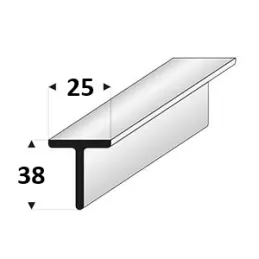 Profilo di giunzione universale per piano di lavoro da 38 mm con bordo dritto in ABS / Alluminio