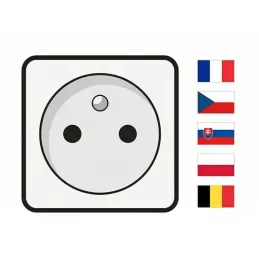 Presa a scomparsa LEGIA FRENCH 2x230V + USB A-C + luce / Nero opaco