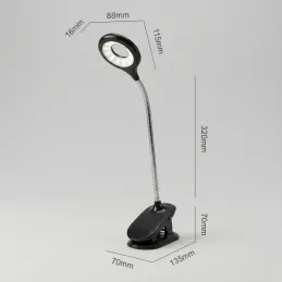 Lampada da tavolo a LED con fissaggio al tavolo, 4W ALBO / Nera