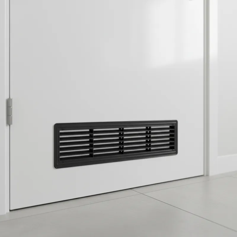 Griglia di ventilazione bilaterale per porta 430 x 115 mm / Nera