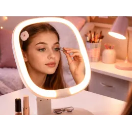 Specchio cosmetico con luce LED LIANO / Bianco