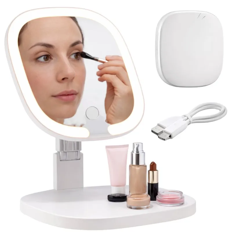 Specchio cosmetico con luce LED LIANO / Bianco