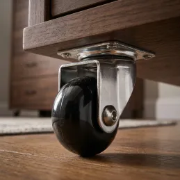 Ruota per mobili senza freno LINOX 35 / Cromo - Nero