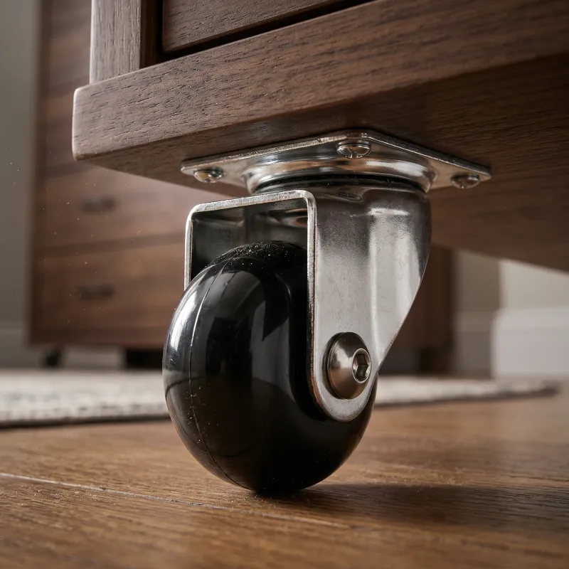 Ruota per mobili senza freno LINOX 35 / Cromo - Nero
