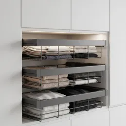 Cestello estraibile in filo metallico con chiusura ammortizzata OPIO / Antracite
