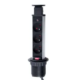 Presa elettrica estraibile ASTRA 3x230V FRENCH / Alluminio