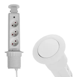 Presa elettrica a scomparsa ASTRA 3x230V FRENCH / Bianco