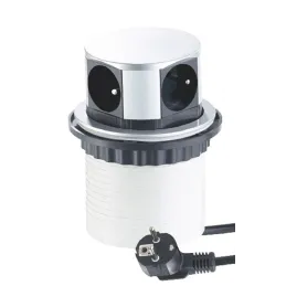 Presa elettrica estraibile TETRABOX FRENCH 4x 230V / Alluminio