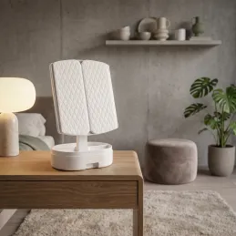 Specchio cosmetico con luce LED e organizer MAGNA / Bianco