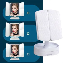 Specchio cosmetico con luce LED e organizer MAGNA / Bianco