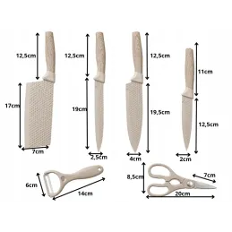 Set da 6 coltelli da cucina con forbici e pelapatate UGO / Crema