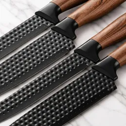 Set di 6 coltelli da cucina con forbici e pelapatate UGO / Nero