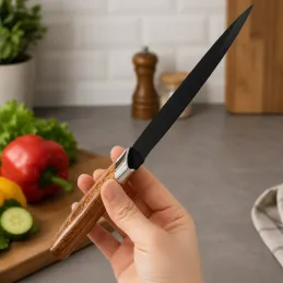 Set di 5 coltelli da cucina con pelapatate ALIA / Nero