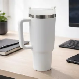 Bicchiere termico per bevande TROPHY 1200 ml / Bianco