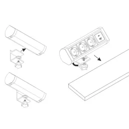 Presa elettrica OFFICE 3x230V + 1xUSB C+A FRENCH / Nero opaco
