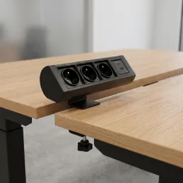 Presa elettrica OFFICE 3x230V + 1xUSB C+A FRENCH / Nero opaco