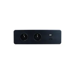 Multipresa elettrica EUROBOX 2x230V + 1xUSB C+A FRENCH / Nero opaco