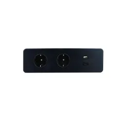 Multipresa elettrica EUROBOX 2x230V + 1xUSB C+A SCHUKO / Nero opaco