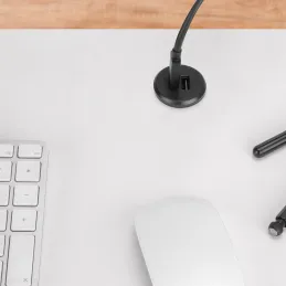 Caricatore da tavolo da interno 2 x USB A-C 25 mm PLUGY / Nero opaco