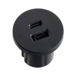 Caricatore da tavolo da interno 2 x USB A-C 25 mm PLUGY / Nero opaco