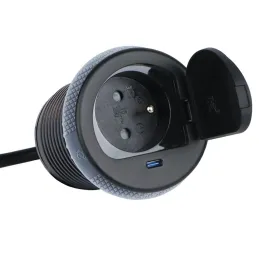 Presa da incasso ALPHA BOX FRENCH 1x230V + USB C / Nero opaco