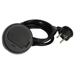 Presa da incasso ALPHA BOX FRENCH 1x230V + USB C / Nero opaco