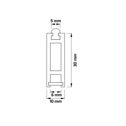 Asta appendiabiti SLIM per striscia LED con copertura / Bianco opaco
