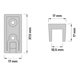 Set di terminali per tubo appendiabiti LED / Bianco