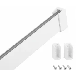 Barra appendiabiti 1 m SLIM per striscia LED con terminali / Bianco opaco