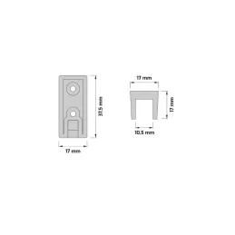 Barra appendiabiti 1 m SLIM per striscia LED con terminali / Nero opaco