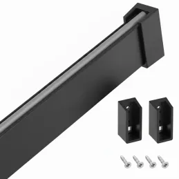 Barra appendiabiti 1 m SLIM per striscia LED con terminali / Nero opaco