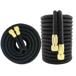 Tubo da giardino flessibile e allungabile per irrigazione con lancia / Nero