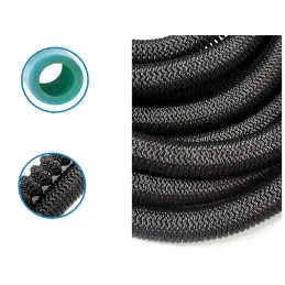 Tubo da giardino flessibile e allungabile per irrigazione con lancia / Nero