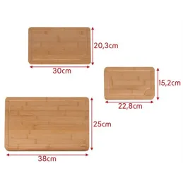 Set di 3 taglieri MASTER CHIEF / Legno di bambù