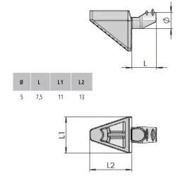 Supporto per ripiano ELO D5 / Nichel - 10 pz.
