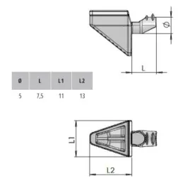 Reggipiano per vetro con guarnizione ELO D5 / Nichel - 10 pz.