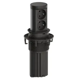 Presa elettrica a scomparsa Elevator NEW 2x230V FRENCH / Nera