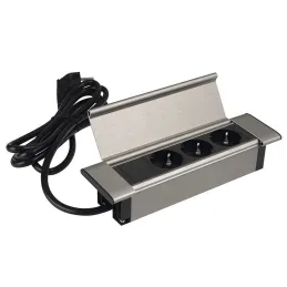 Multipresa da incasso SLIM BOX SCHUKO 3x 230V / Acciaio inox