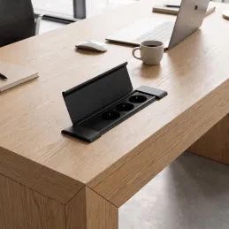Multipresa da incasso SLIM BOX SCHUKO 3× 230 V / Nero opaco