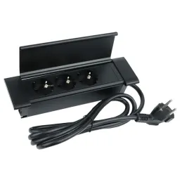Multipresa da incasso SLIM BOX SCHUKO 3× 230 V / Nero opaco