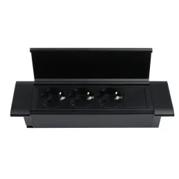 Multipresa da incasso SLIM BOX SCHUKO 3× 230 V / Nero opaco
