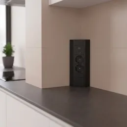 Multipresa da incasso CORNER SCHUKO 2x 230V + USB A-C / Nero opaco