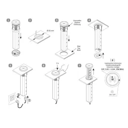 Presa elettrica automatica a scomparsa ASTRA SCHUKO 3x230V + 2xUSB A-C / Nera