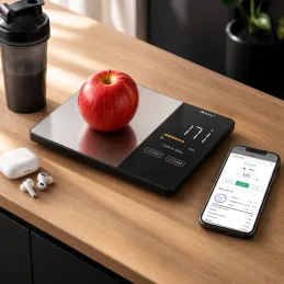 Bilancia da cucina digitale con app FIT BODY / Nera