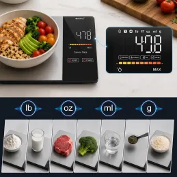 Bilancia da cucina digitale con app FIT BODY / Nera