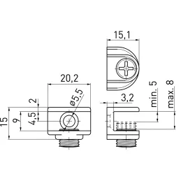 Supporti per ripiano in vetro MELIA - 10 pz / Cromo lucido