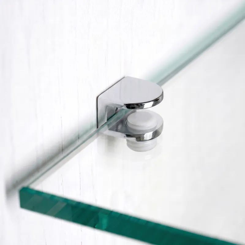 Supporti per ripiano in vetro MELIA - 10 pz / Cromo lucido