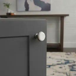Pomello LUNAS / Argento anticato - Bianco latte