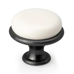 Pomello LUNAS / Nero opaco - Bianco latteo