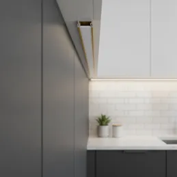 Profilo in alluminio ZARIA per illuminazione LED con copertura opalina / Oro